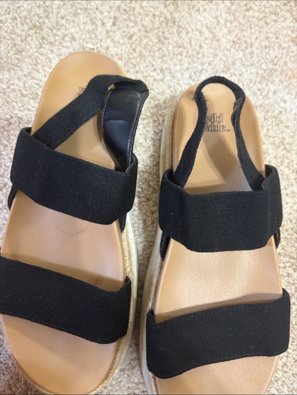 wild fable Black and Tan Platform Espadrille Sandals